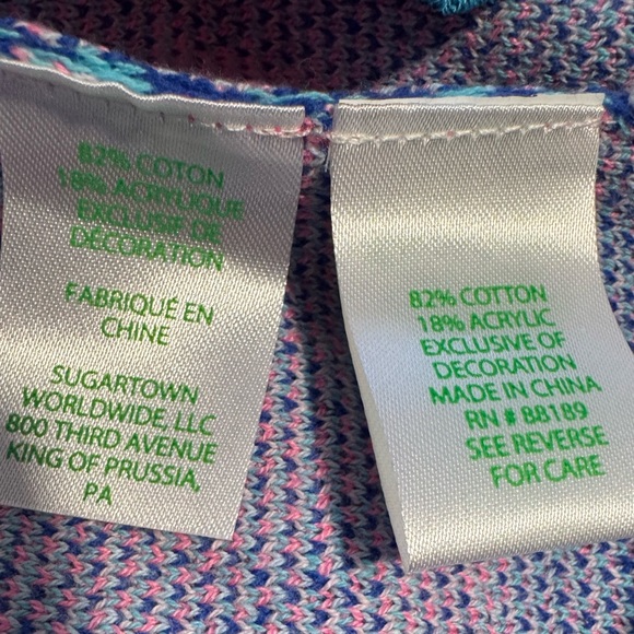 Lilly Pulitzer Ravello Blue Perfect Match Intarsia Vivie Sweater XL - Picture 10 of 10